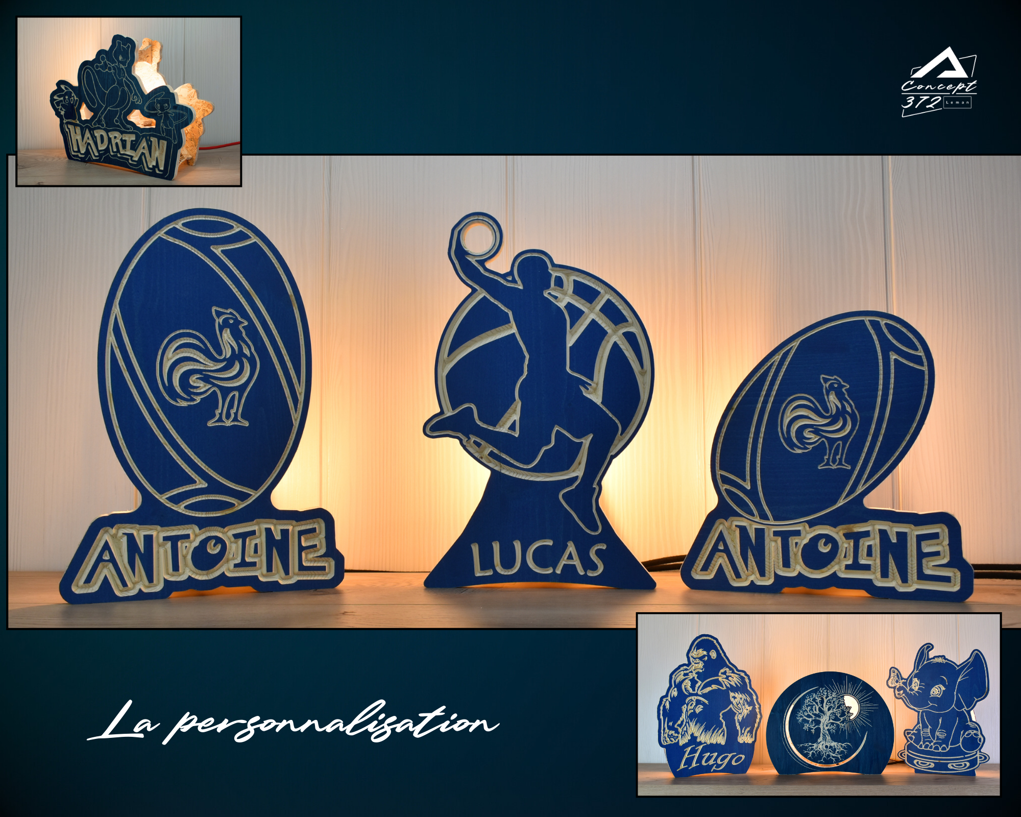 Lampe LED 3D - Lettre Prénom - Stanley