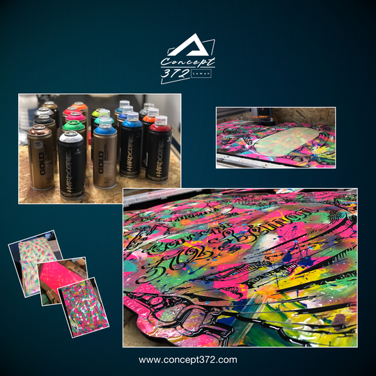 Prototype cadre Street Art Harley Quinn Concept372-Léman usiné dans la masse et epoxy